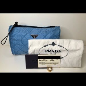 🔥SOLD🔥 Authentic PRADA Tessuto Quilted RARE Mini Evening Bag Blue Italy